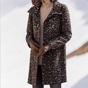 Via Spiga Leopard Print Coat